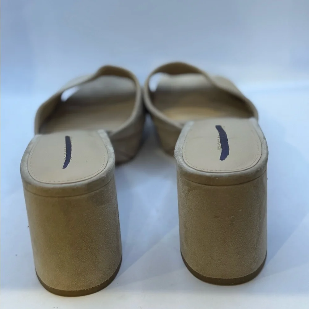 Veronica Beard Women’s‎ Size 12 Dali Block Heel Sandal Beige Suede